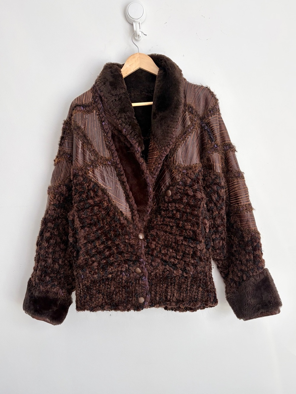 Art To Wear Patchwork Jacket Faux Fur Whimsigoth Dark Fairycore L